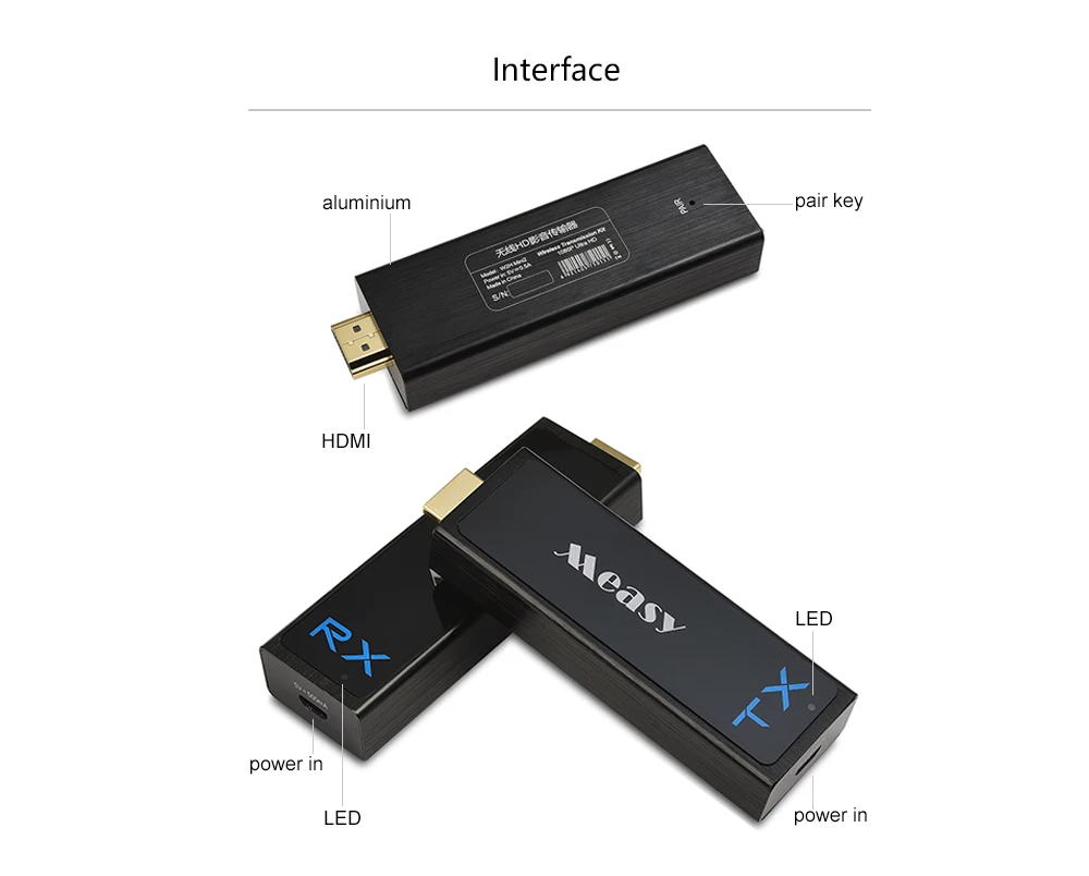 W2H Nano HDMI беспроводной удлинитель 1080P 3D 7,1 HD аудио видео алюминиевый HDMI Расширение отправителя 30 м 100FT беспроводной передатчик приемник