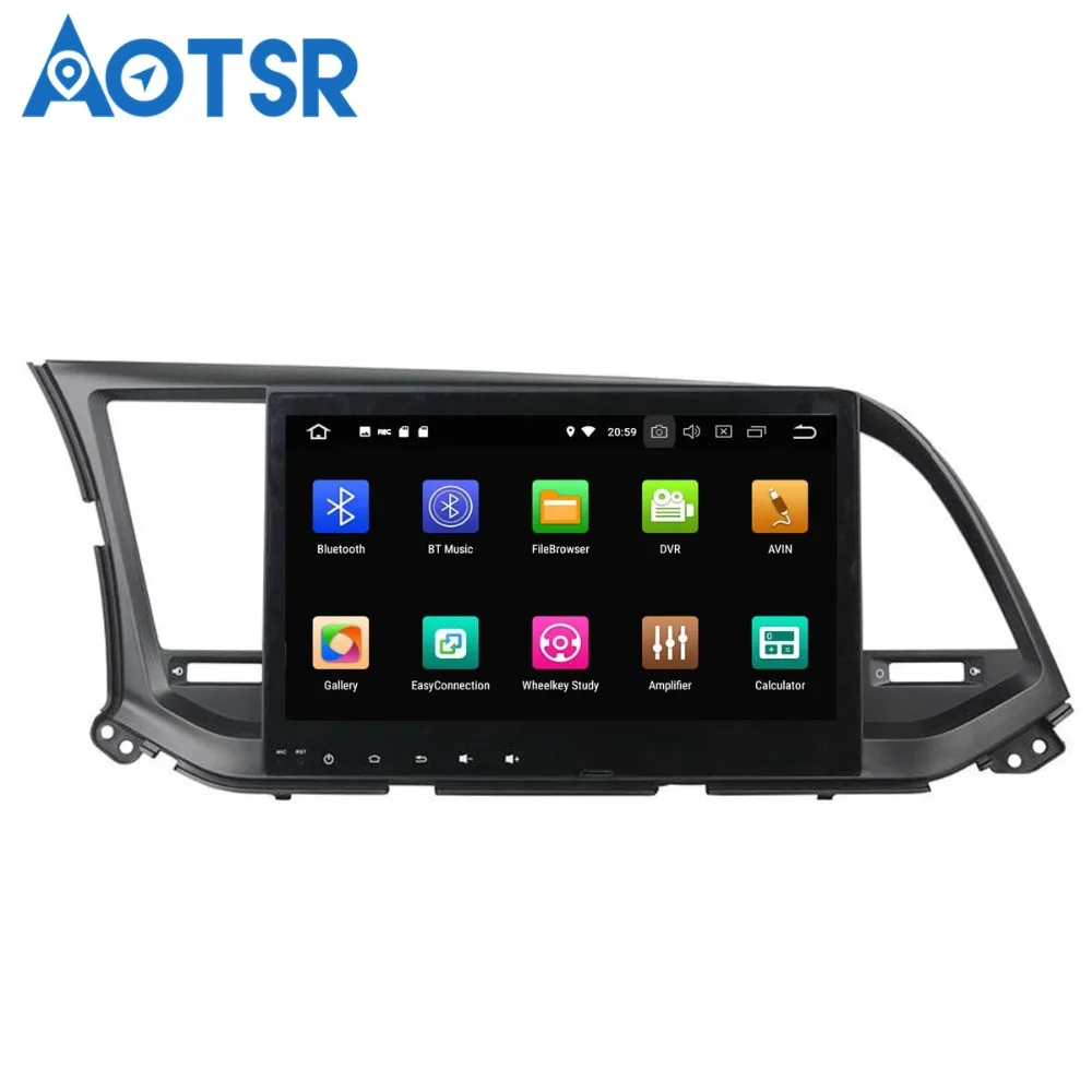 Автомобильный DVD плеер Aotsr Android 8 0 с GPS навигацией для Hyundai Elantra 2016 2018 мультимедийный