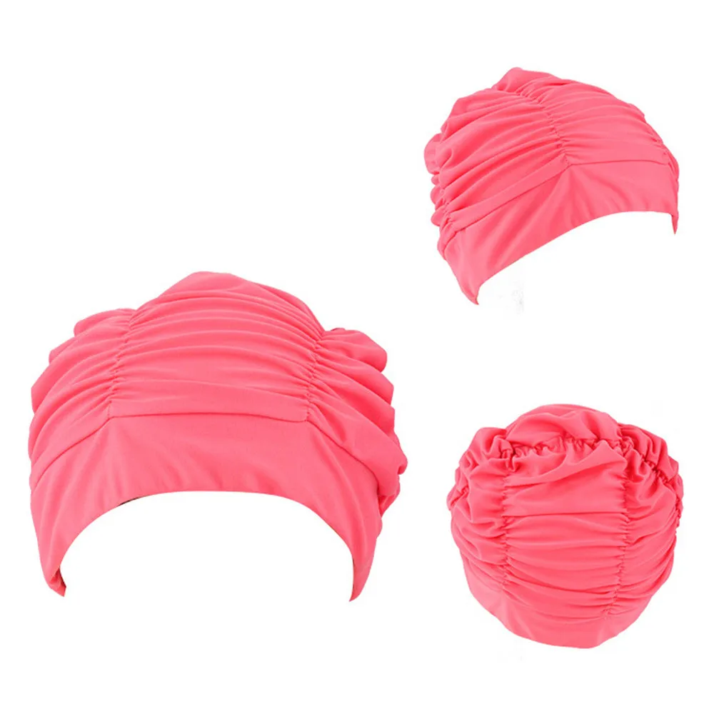 Swimming Hat Women Unisex Girls Long Hair Bathing Cap Swimming Cap Stretch Drape July05