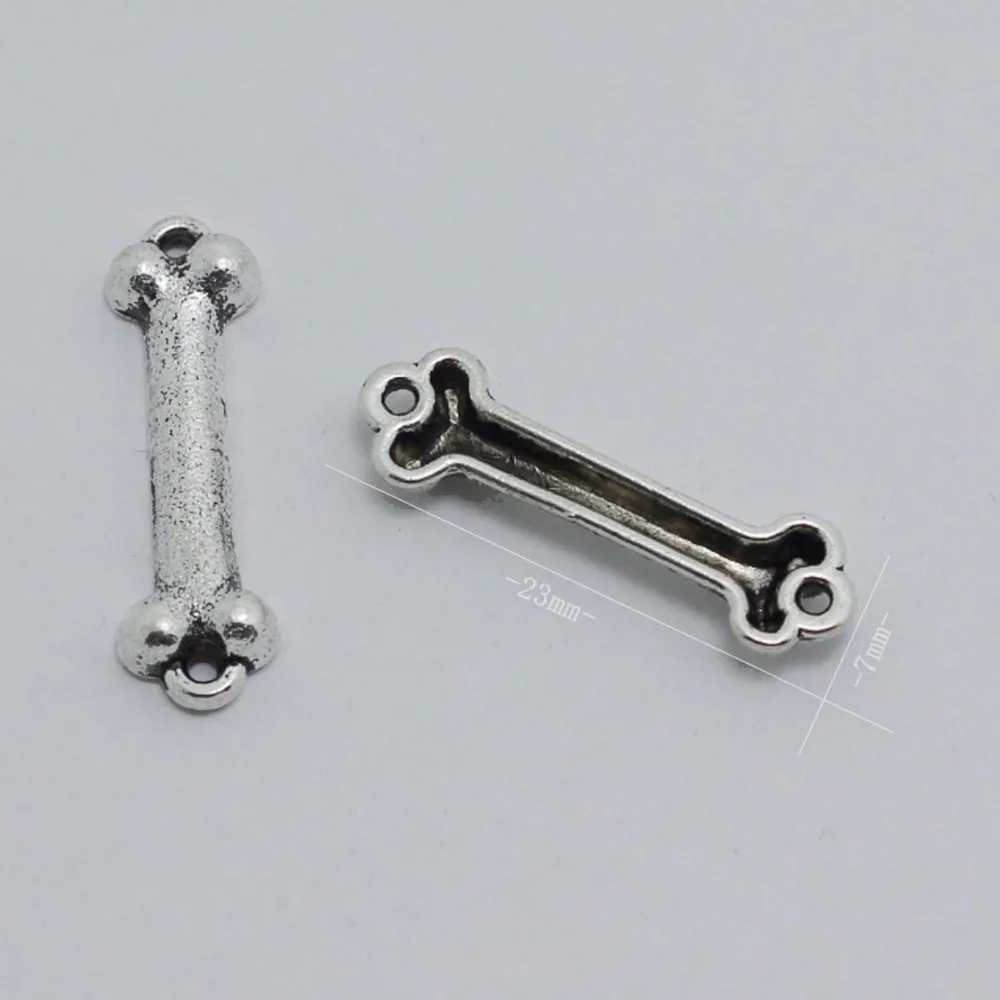 20 шт./лот модель с милыми костями орнамент из сплава амулеты 7x23 мм серьги браслеты