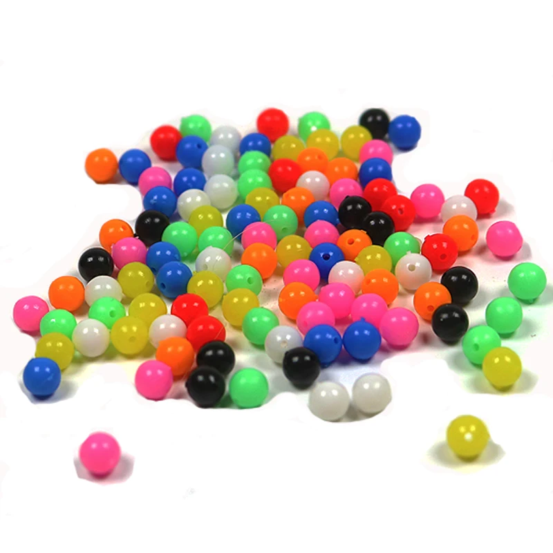 

200pcs Multiple Color Mixed Fishing Rigging Plastic Beads for Lure Spinners Sabiki DIY 4mm to 8mm Fishing Lure Floating Tackles