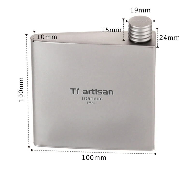 Tiartisan, титановая фляжка для вина, 175 мл, фляжка для вина, спирта, ликера, для женщин, девушек, мужчин, вечерние, размер руки, для улицы, походная фляга Ta8602
