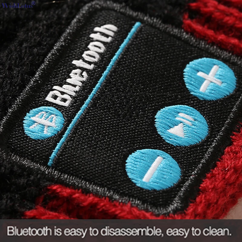 Зимние беспроводные Bluetooth наушники WishLotus Теплая эластичная вязаная спортивная