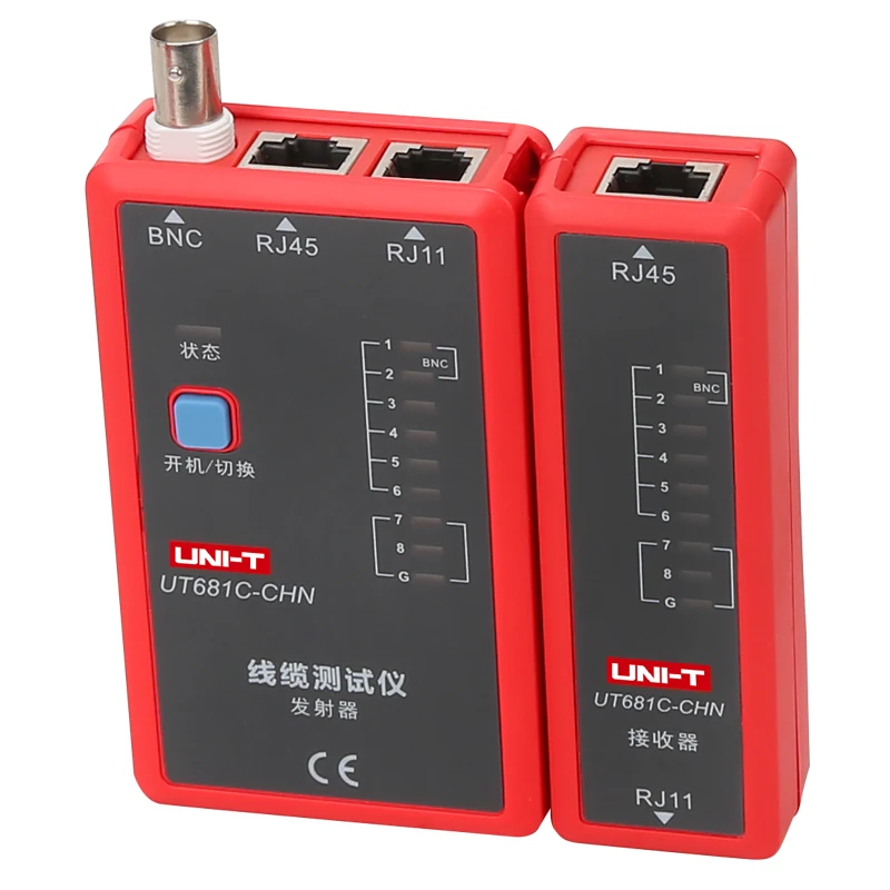 Кабельный тестер UNI T UT681C RJ45 RJ11 BNC lan автоматический светодиодный сетевого кабеля