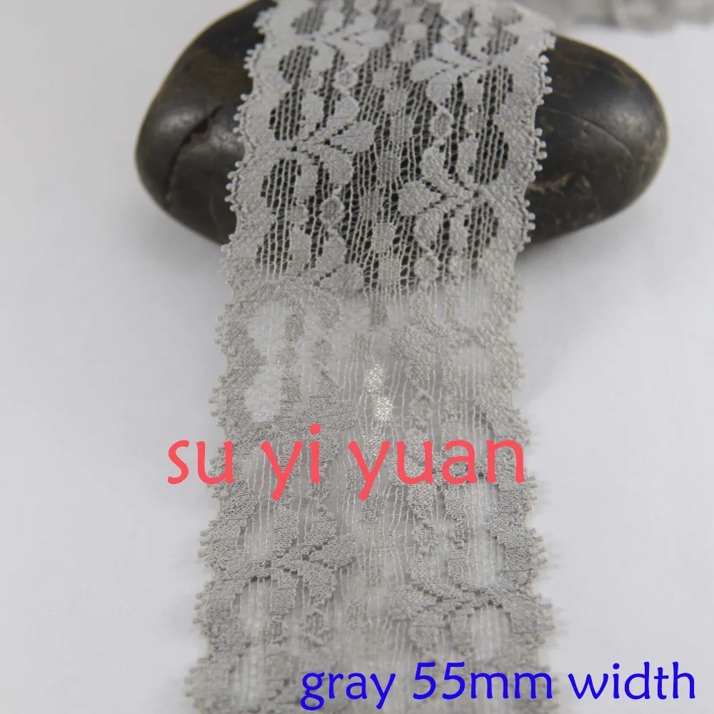 Акция 2 ярда/партия серый флорет шириной 55 мм эластичная кружевная бейка сделай