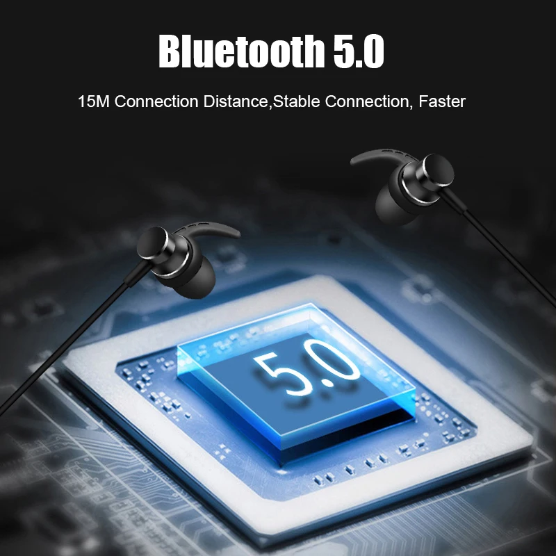 M & J металлические bluetooth наушники беспроводные магнитные с микрофоном стерео