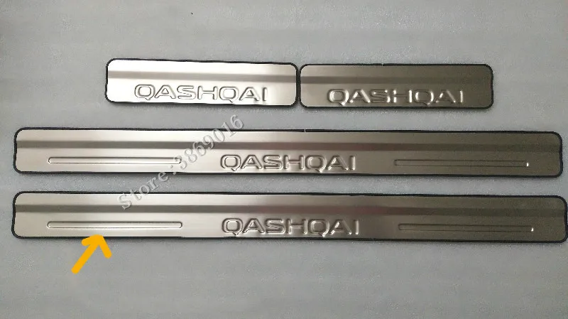 Внешний нержавеющая сталь Накладка порога автомобиля аксессуары для Nissan Qashqai J10 2007 2008 2009 2010 2011 2012 2013 - Цвет: Серебристый