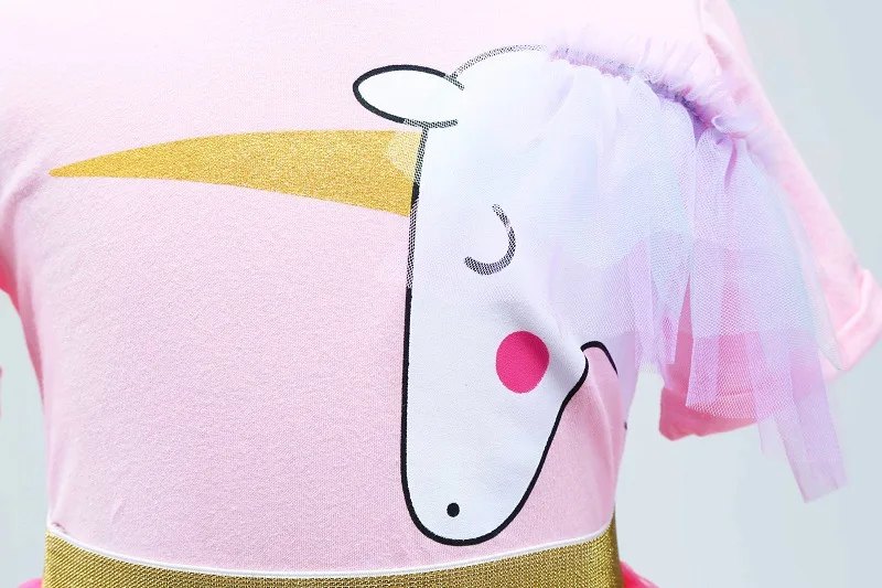 Комплекты одежды для девочек с единорогом летние детские костюмы вечерние на