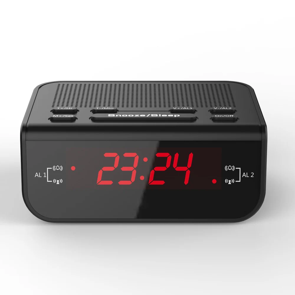 LED фантастический Fm радио цифровой будильник с таймером сна Snooze Fuction компактный