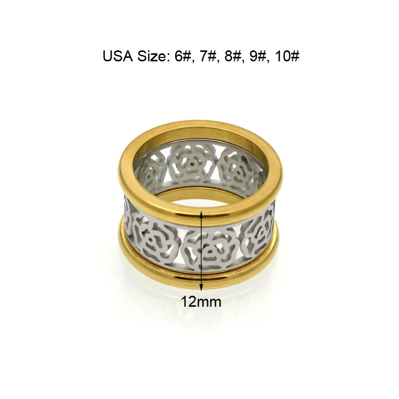 Женское кольцо с цветком из нержавеющей стали для помолвки и свадьбы