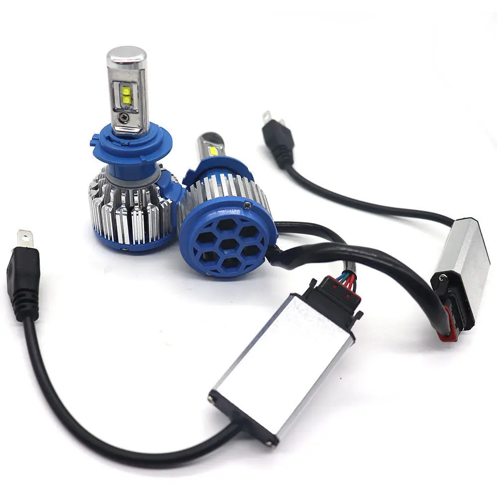 Fuleem 2 шт. T1 H4 HB2 9003 H7 H11 H8 H9 Turbo светодиодный Canbus фары противотуманные конверсионный комплект Hi Lo 80 Вт 6000 К белый водонепроницаемый