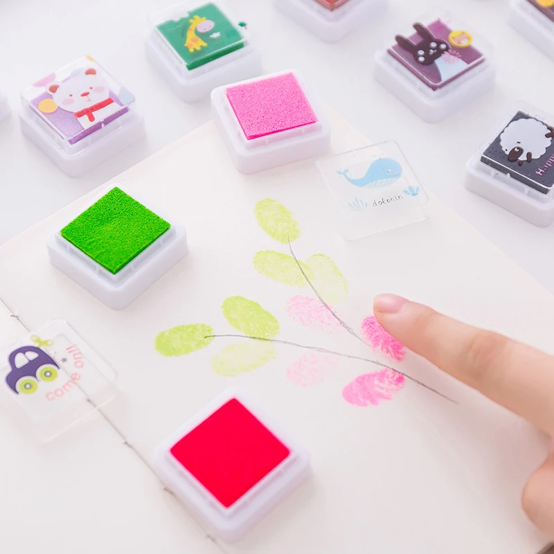 12 цветов комплекты детских подушечек для пальцев печать на чернилах Детские