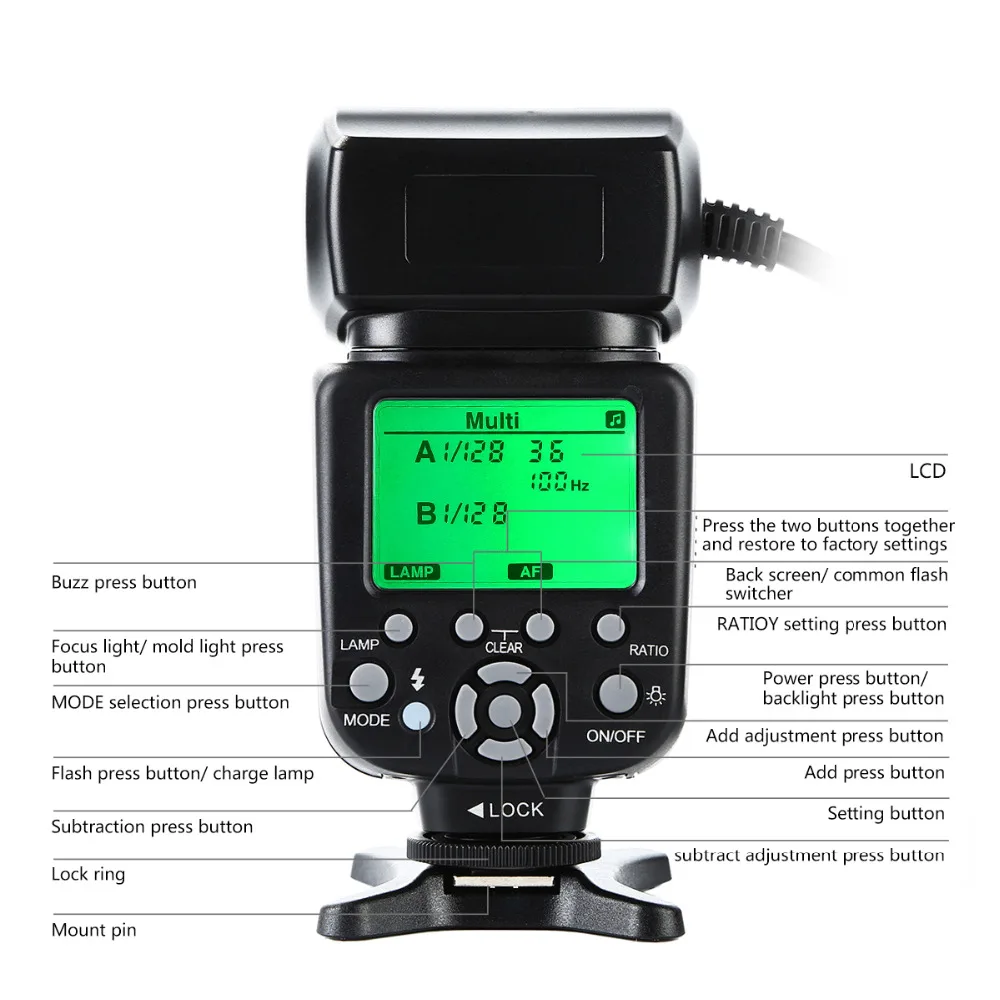 K & F CONCEPT KF 150 N i TTL Macro Ring светильник ЖК дисплей для камер Nikon D5100 D3200 D5300 D3300 D300 DSLR