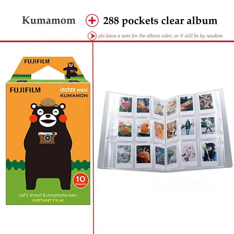 Fujifilm Instax Mini Film Kumamon 10 листов для 9 8 + 7s 70 90 25 мгновенный принтер Polariod камеры
