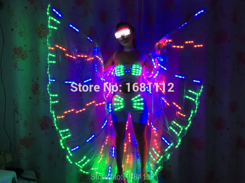 

LED Costume /LED wing clothes/ Luminous costume/ Alexander robot/LED ROBDT/LED Ballet costume party/Reception clothingss