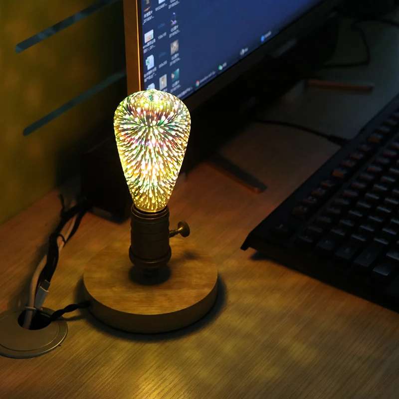 Светодиодная 3d-лампа с цветными звездами праздничный декоративный светильник