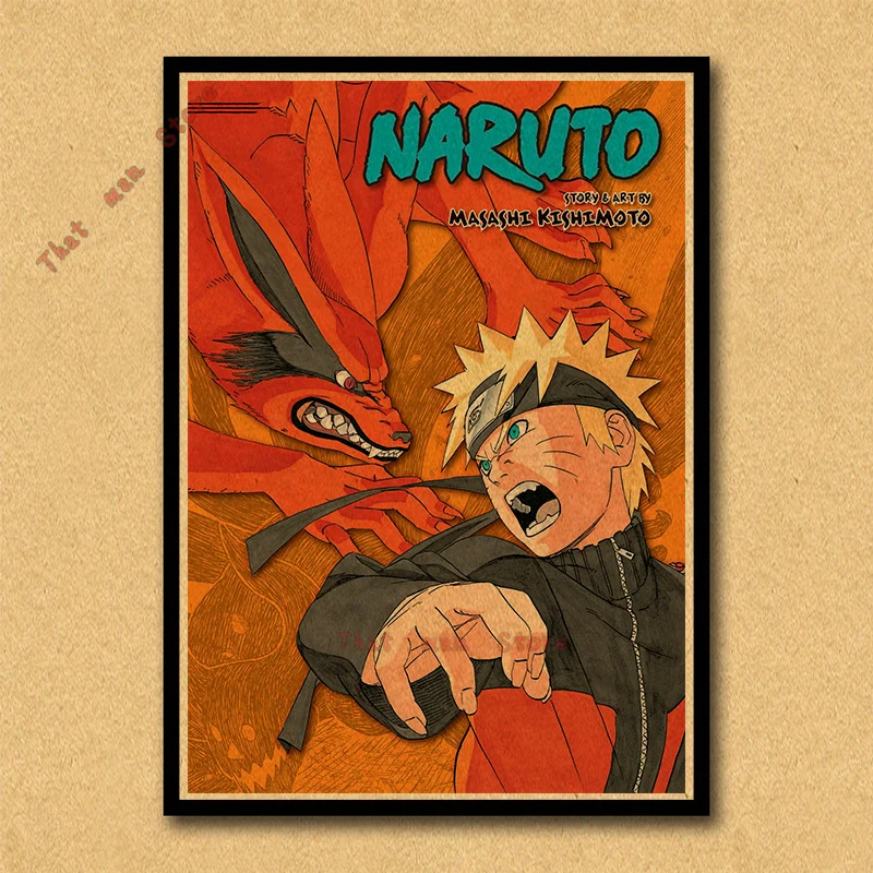 Постер Naruto обои аниме картины общежитии окружает джакузи Наруто/Учиха Итачи/плакат из крафт-бумаги/стикер на стену без рамки