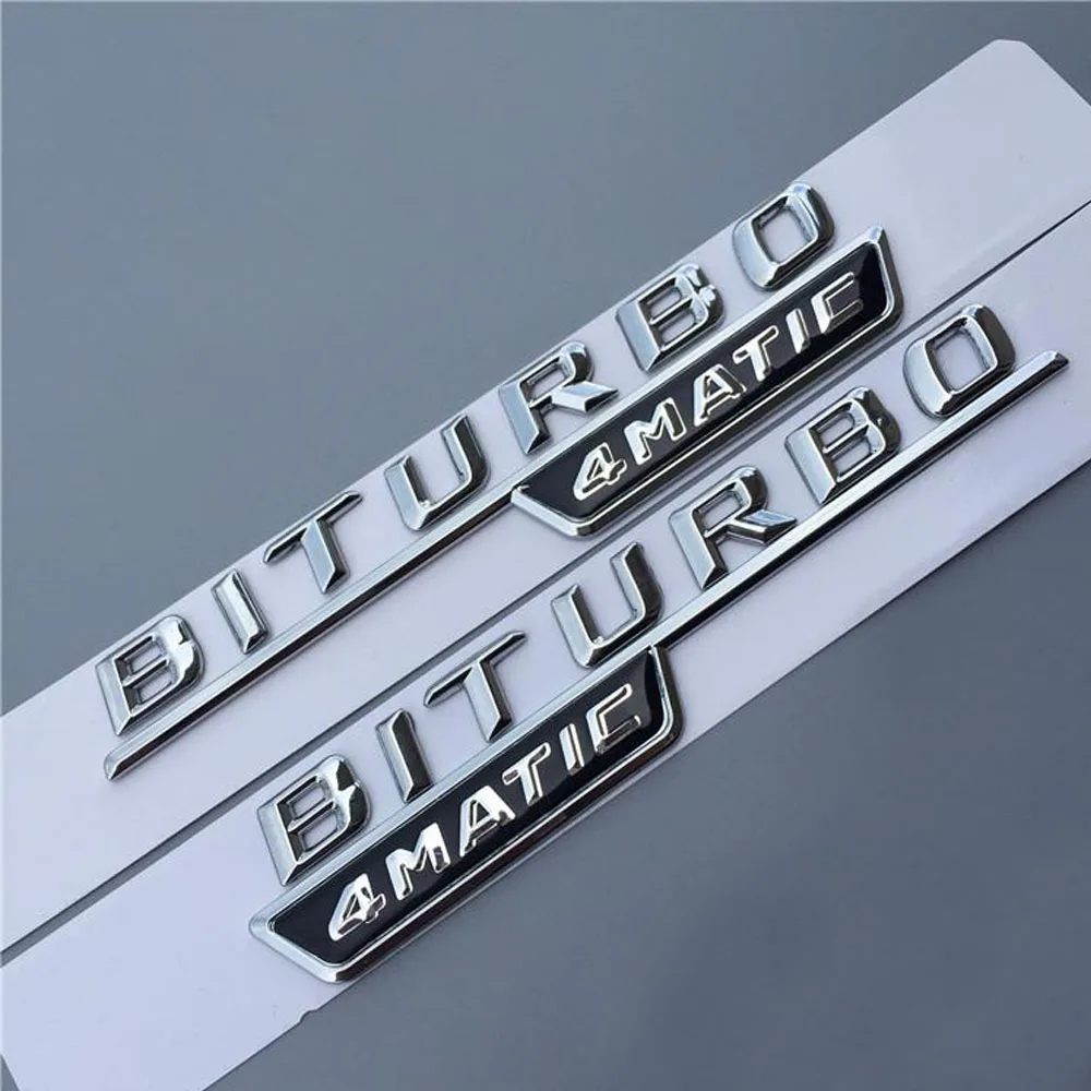 2 шт./лот BITURBO TURBO 4matic эмблема значок и надписью автомобильной фирмы переднее крыло наклейки для Mercedes Benz AMG 4matic