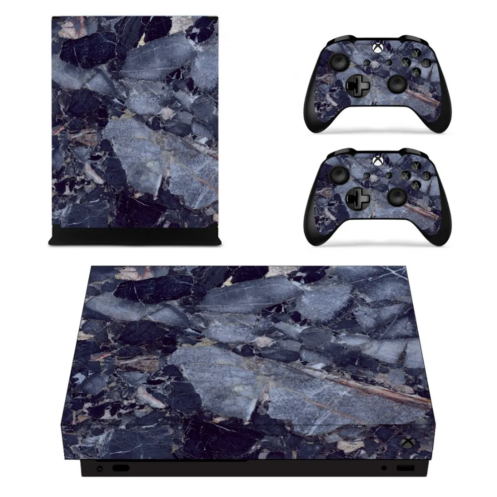 Полный набор лицевых пластин наклейки мрамора для Xbox One X консоли и два