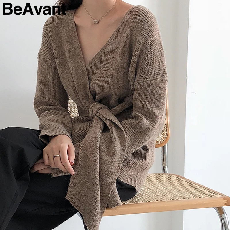 BeAvant Повседневный галстук-бабочка плюс размер женский свитер элегантный