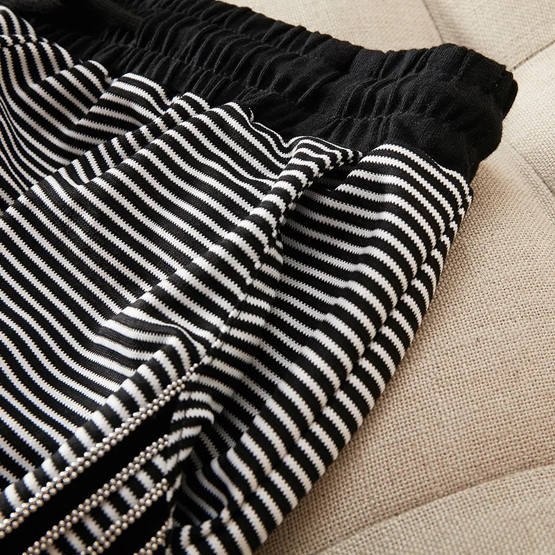 Уникальный дизайн 2 шт./компл. женский укороченный топ и широкие брюки Модный