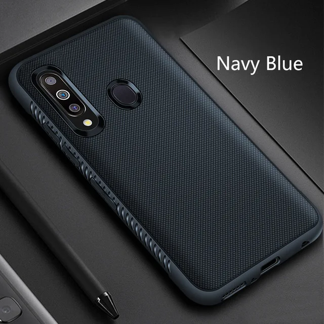 Тёмно-синий Soft Carbon Fiber Case For Samsung A70 A50 A40 A30 A20 A10 S8 S9 S10E Plus Heat Dissipation Cover Galaxy J4 J6 A6 A7 A8 A9 - Цвет: Тёмно-синий