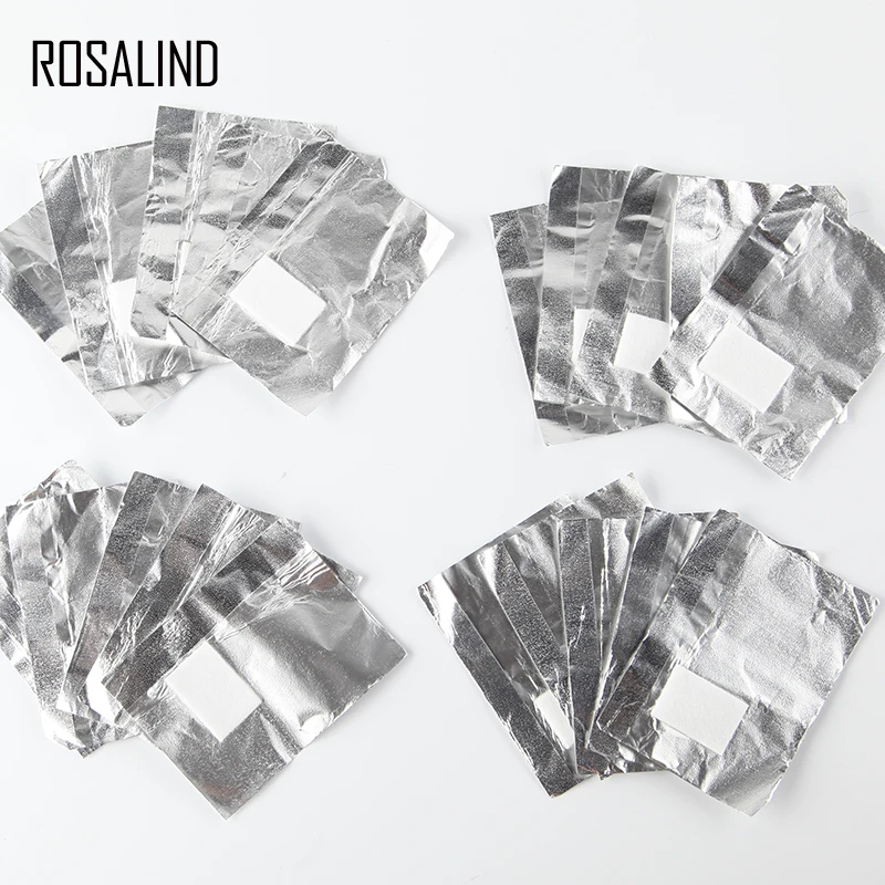 ROSALIND 50 шт./лот алюминиевые салфетки без ворса для маникюра хлопковая подкладка