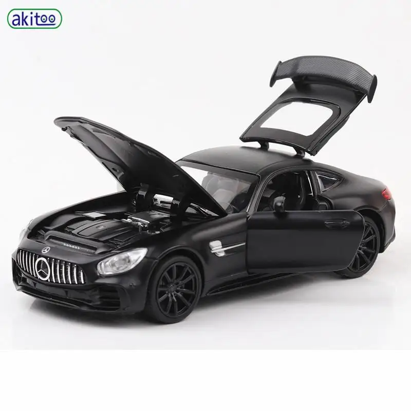 Черный Akitoo Mercedes-Benz GT супер спортивная модель автомобиля Игрушечная модель автомобиля из сплава звук и светильник задний автомобиль#2431 - Цвет: Черный
