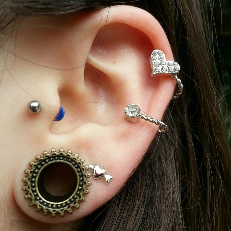 1 пара Латунь Новая мода затычки для ушей туннели мочки уха пирсинг Плоть Туннели