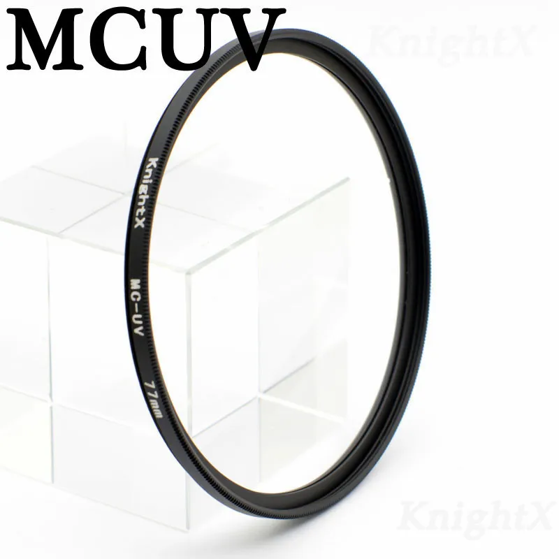 KnightX 49 мм-77 мм 52 мм HD MC UV MCUV фильтр для снимков неба для Nikon D3100 D3200 D5200 D7100 D5100 fotografia lentes d5500 ткань для посуды - Цвет: MCUV