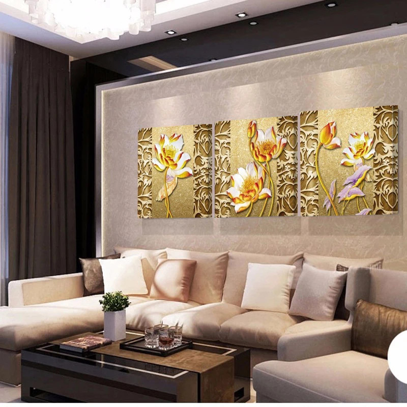 Home Decor Wall Art Холст Живопись Lotus Дешевые Современные картины Картины на холсте