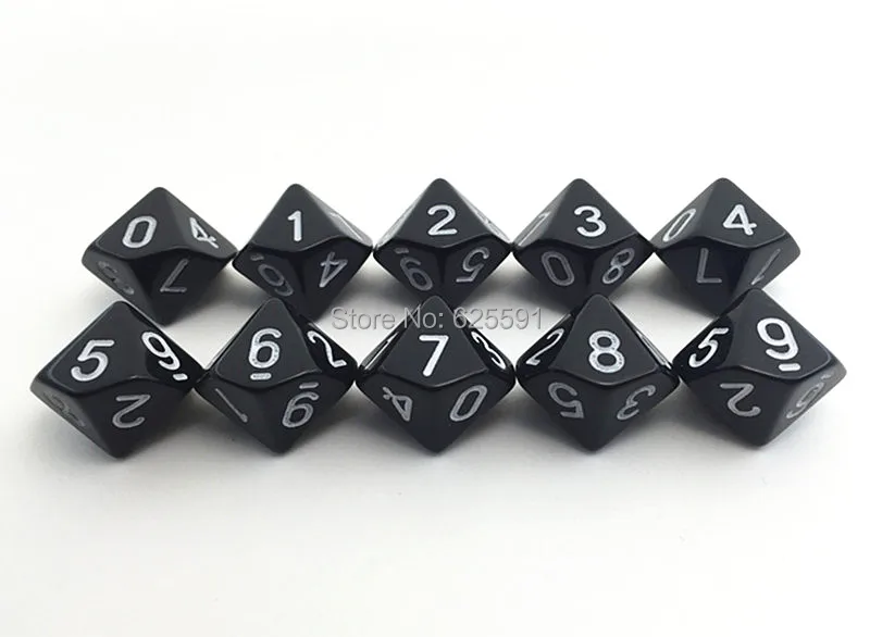 10 шт./компл. T& G Высокое качество Красочные D10 набор Игральный костей матовый эффект, Подземелья и Драконы 10 сторона с принтом цифры 0-9 для ролевой игры