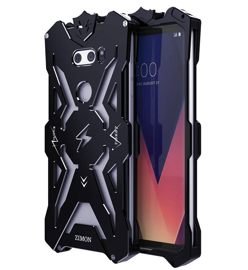 ZIMON Armor алюминиевый чехол для LG V30 из сплава металла Coque Fundas противоударный тяжелых