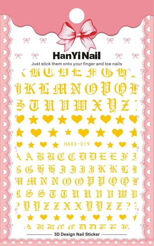 HAXX019 Модные типы, 1 лист лак для ногтей, задний клей деколь декорации, дизайн ногтей, наклейки для ногтей - Цвет: HAXX019