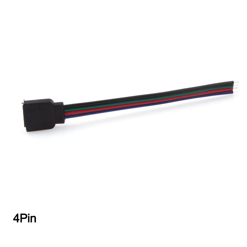5pcs/lot 4pin Cable PCB Board Wire 10mm Free Welding Connector for 5050 LED RGB Strip light Female Adapter | Обустройство дома