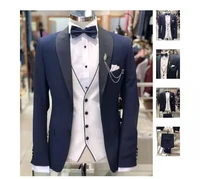 handsome groomsmen shawl lapel groom tuxedos mens wedding dress man jacket blazer prom dinner jacketpantstievest a187