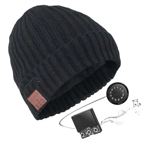 042-black JINSERTA Беспроводная шапка c наушниками Bluetooth со съемным светодиодный светильник BT 4,2 стерео музыкальные кепки с микрофоном для смартфонов Handsfree - Цвет: 042-black