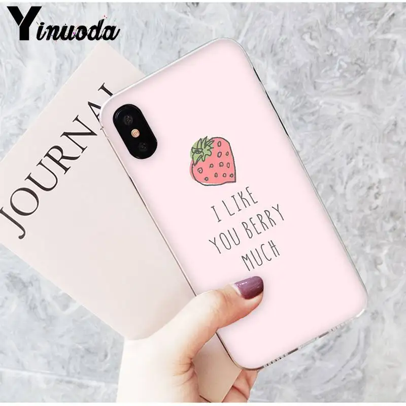 Милая мультяшная вишневая клубника Yinuoda для iPhone6S 6plus 7 7plus 8 8Plus X XsMAX 5 чехол телефона