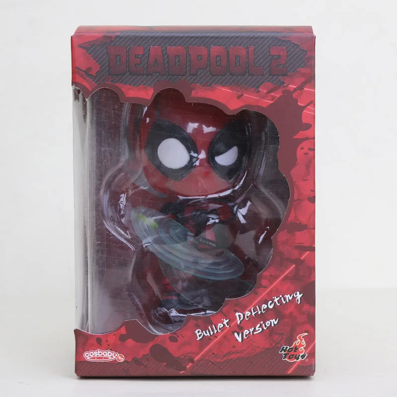 Мини 10 см Marvel игрушки Дэдпул фигурка качающаяся голова 1/10 масштаб предварительно окрашенный Человек-паук Черная пантера Коллекционная модель куклы игрушки - Цвет: Bullet Defleting box