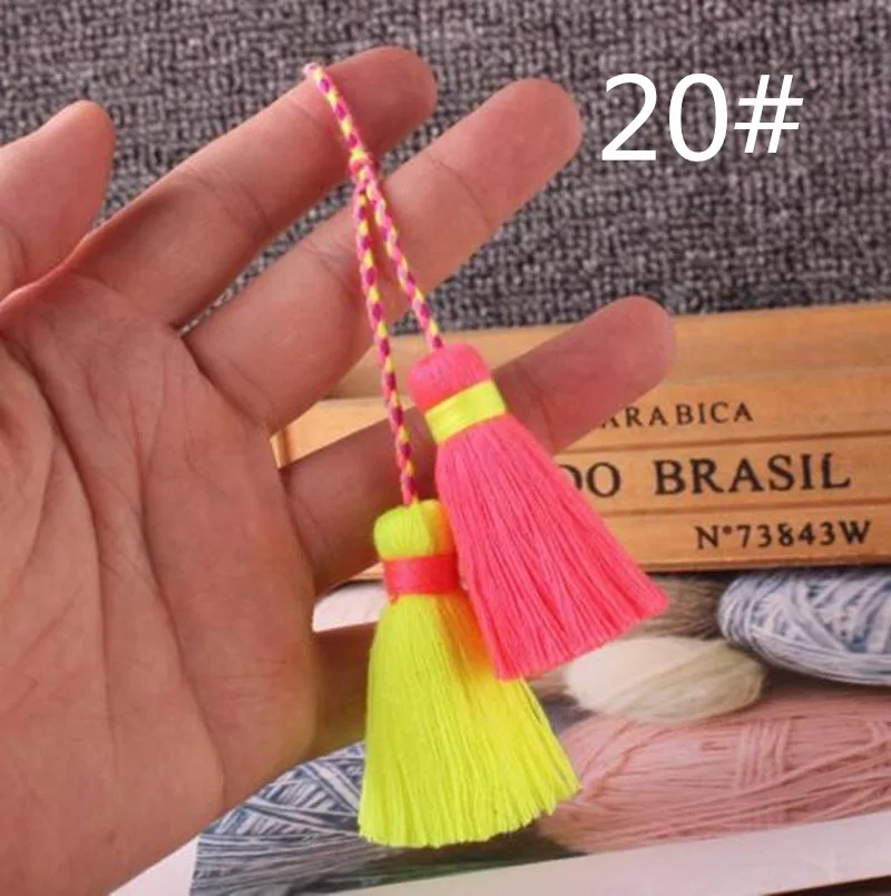 NO1-20-2 pairs(4PCS) DIY 2 пары(4 шт.) хлопок двойной кисточкой Подвески Украшения ручной работы аксессуары для изготовления ювелирных изделий - Цвет: NO1-20-2 pairs(4PCS)