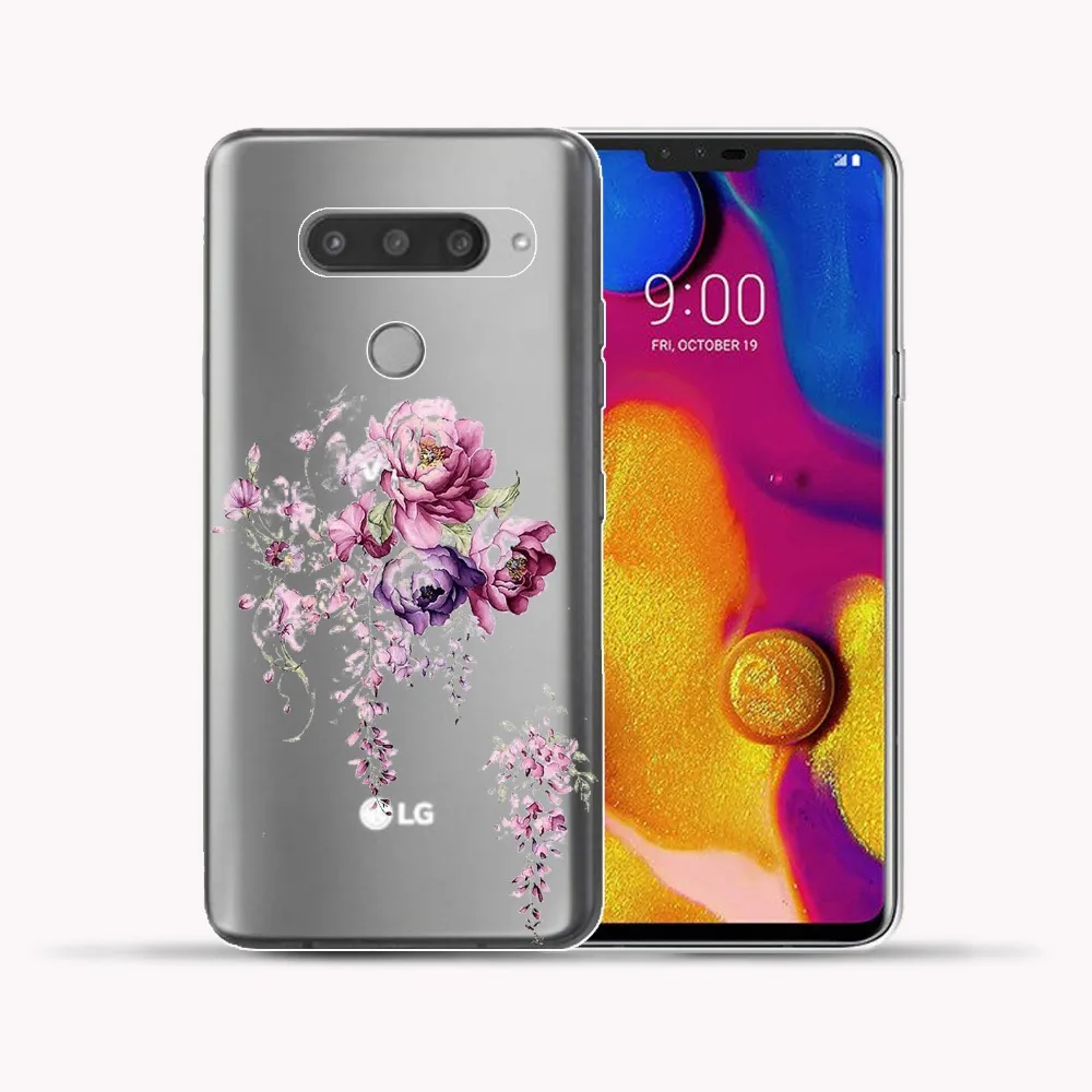 Hyr чехол цветок силиконовый для LG V40 ThinQ сексуальный кружевной Цветочный Мягкий