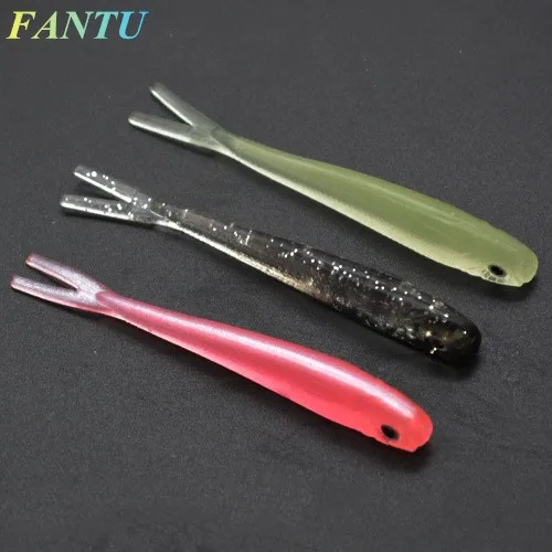 

FANTU Artificial Fishing Soft Baits 7.5cm/2g Double Slit Soft Lures For Fishing Tackles 10PCS