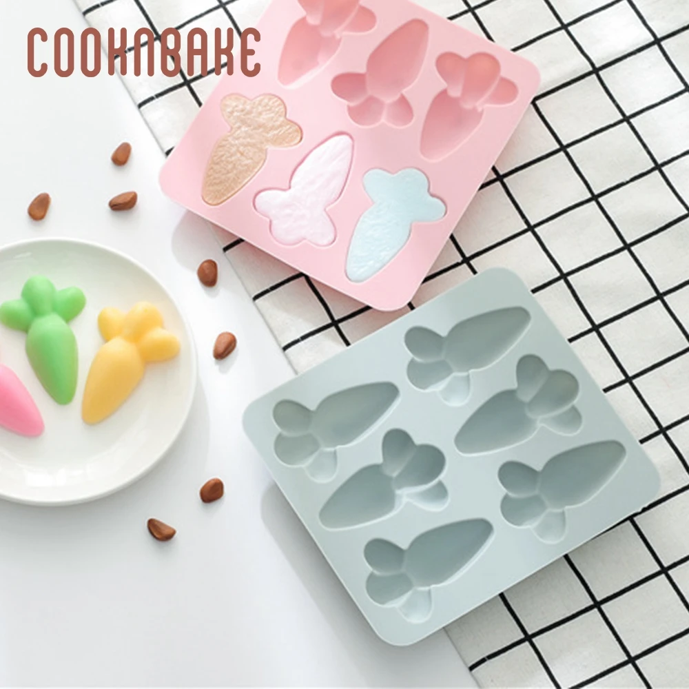 COOKNBAKE силиконовая Плесень для шоколада конфеты морковь торт Кондитерская выпечка средство, мыло кубик льда желе форма для торта украшения формы 6 отверстий