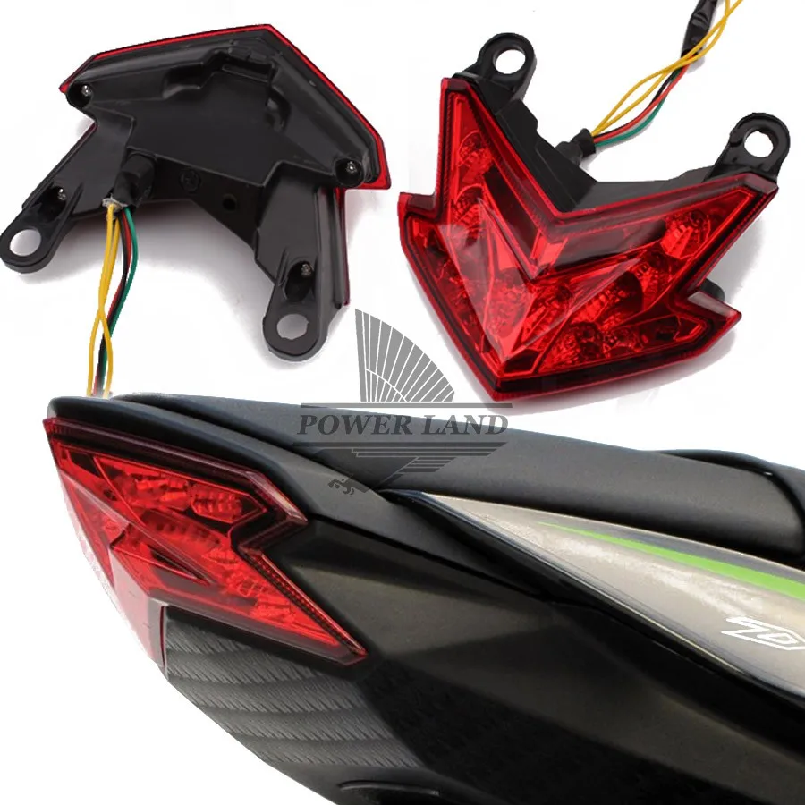 

Аксессуары для мотоциклов KAWASAKI Z800 2013-2014, встроенный светодиодный задний фонарь + указатель поворота, световой сигнал, красная линза, высокое...