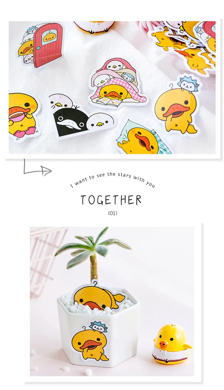 Sticker Popular cute duck yellow memo note Suitscase luggage Laptop Computer Phone Freezer Envelope Bicycle HZ 30 | Игрушки и хобби