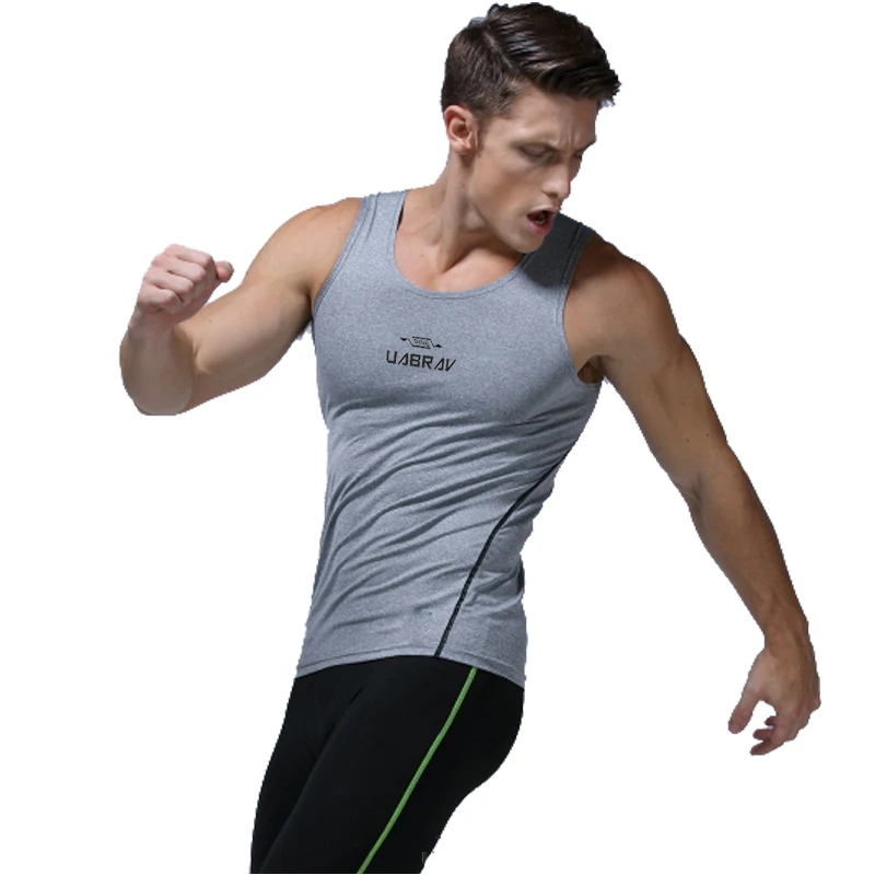Быстросохнущие облегающие рубашки без рукавов для бега мужской спортивный жилет