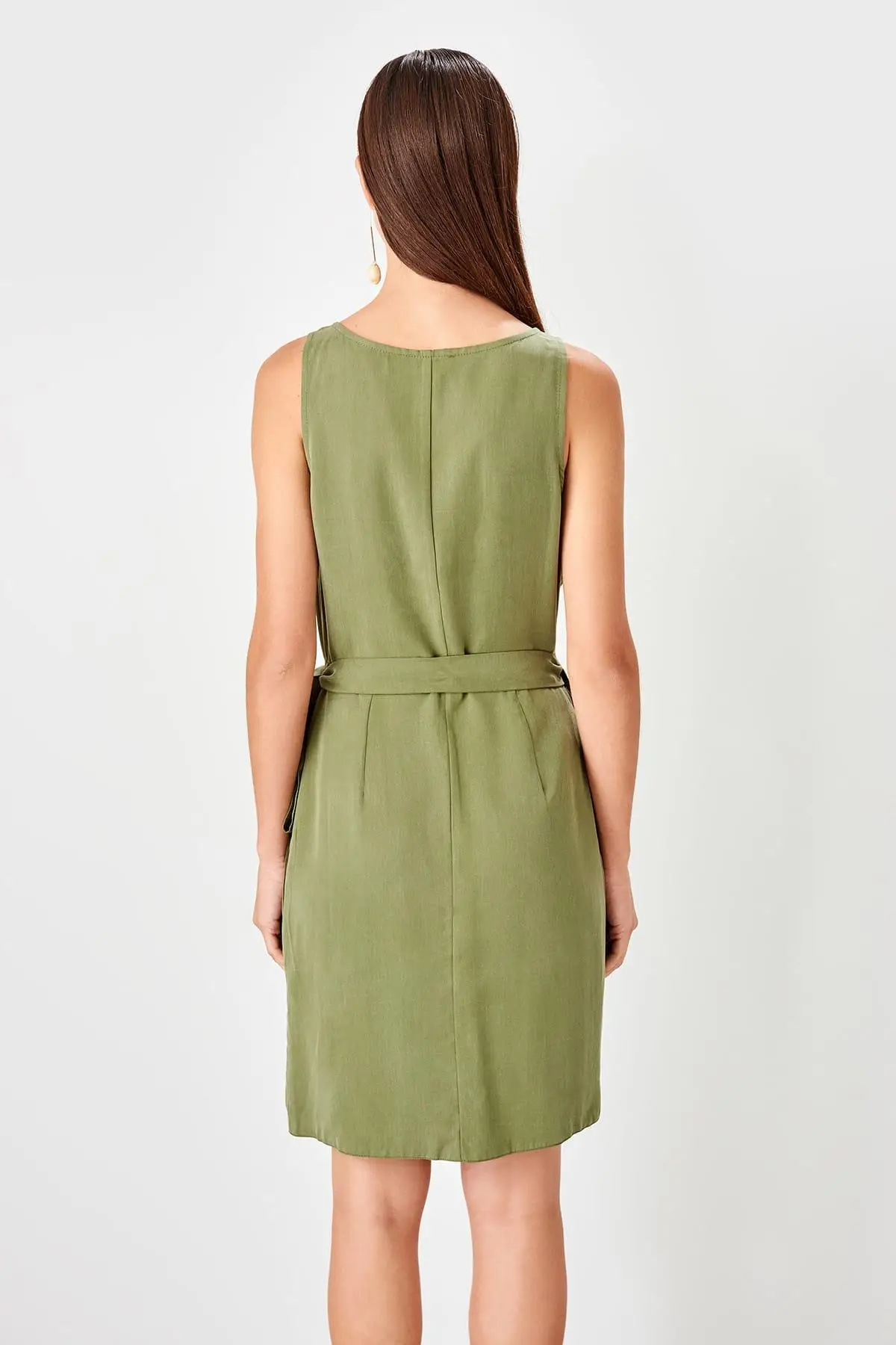 Trendyol платье цвета хаки с пряжкой TWOSS19BB0212|Женские платья| |