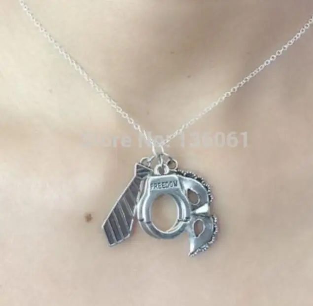 Винтажное изделие из серебра Панк Сердце ожерелье Сова Птица Бумага самолет