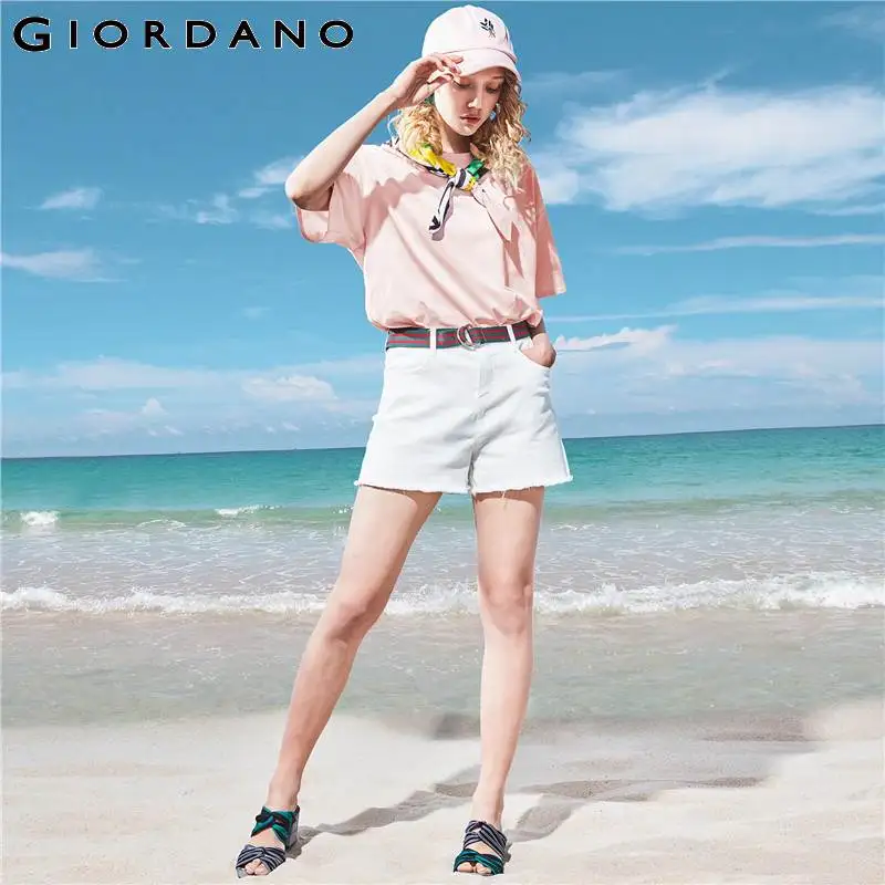 Giordano женская футболка с коротким рукавом свободного покроя круглым вырезом