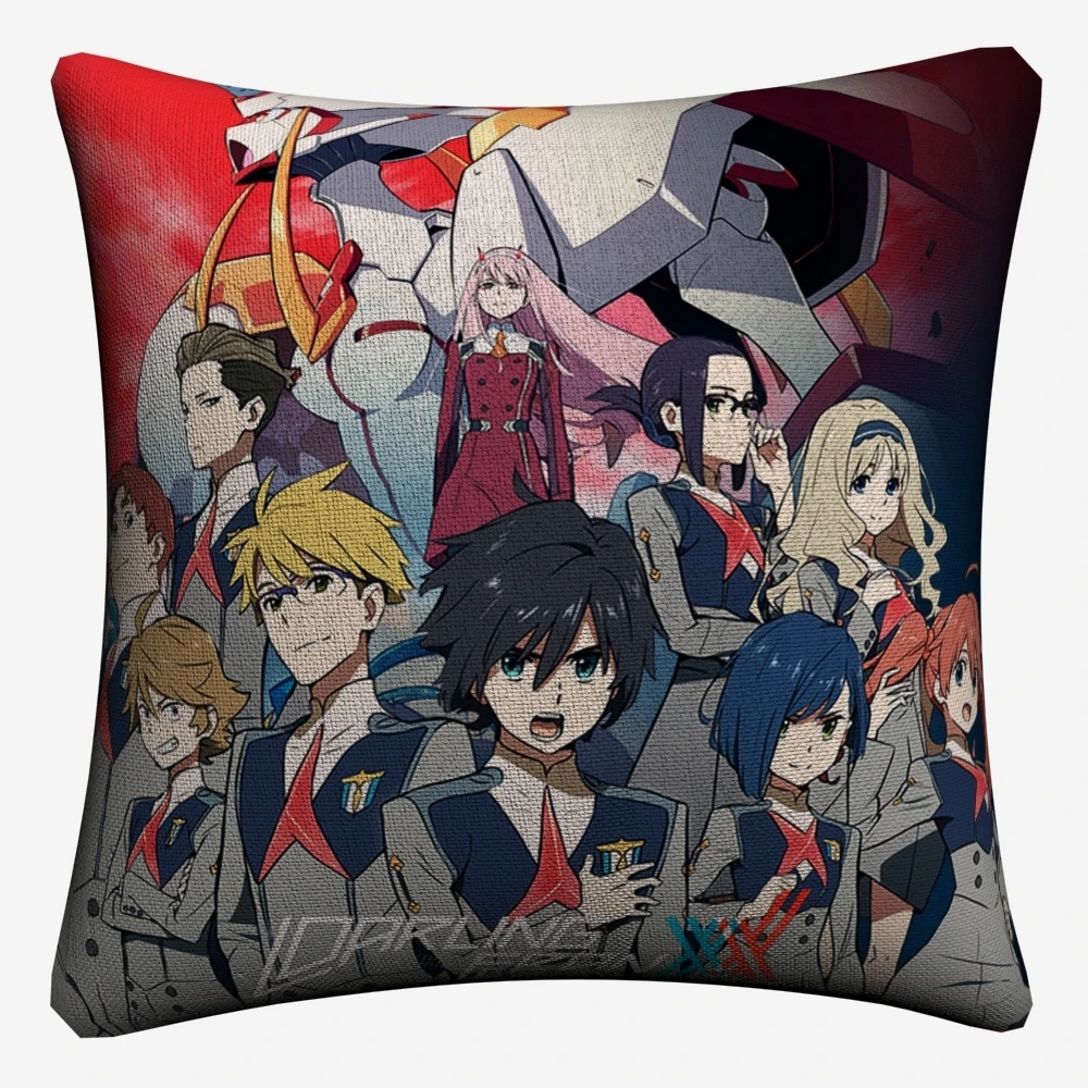 Darling в Franxx аниме декоративные льняные наволочки для подушек дивана размером 45*45